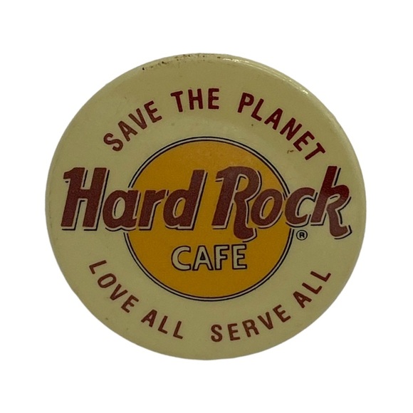 Vintage Hard Rock Cafe Save The Planet Love All Serve All Pin - Picture 1 of 4